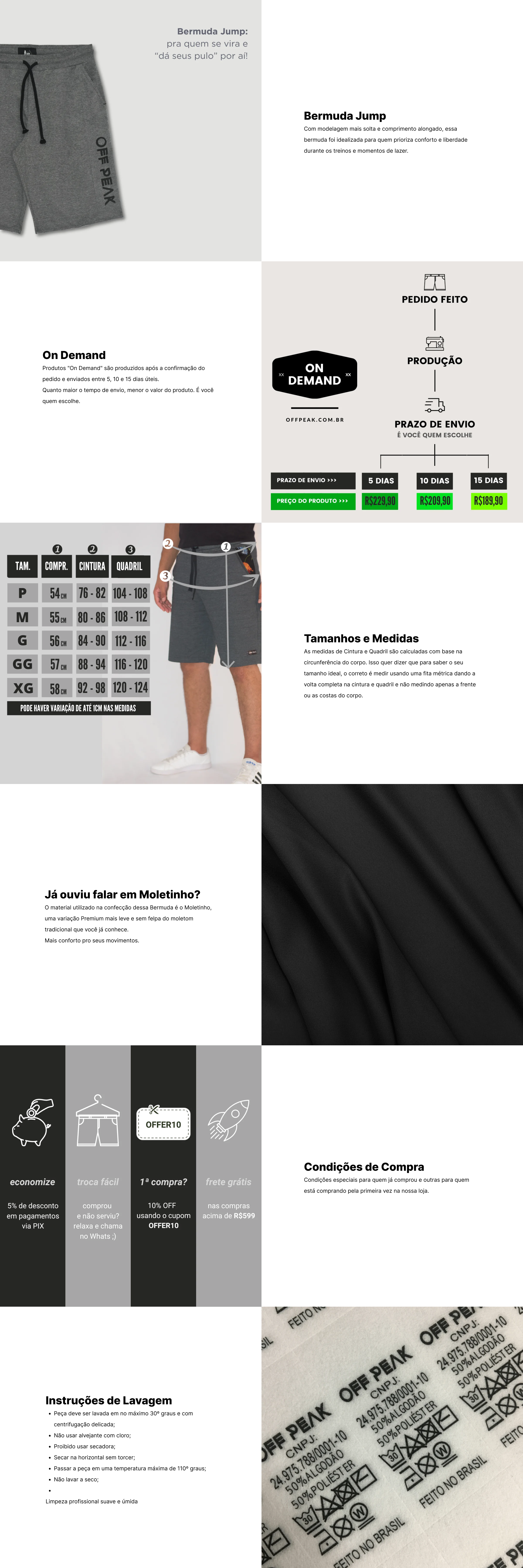 DetalhesProduto Bermuda Moletom Masculina Alongada cinza Jump